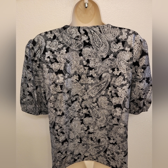 Michael Kors Faux Wrap Short Sleeve Blouse - Picture 2 of 5